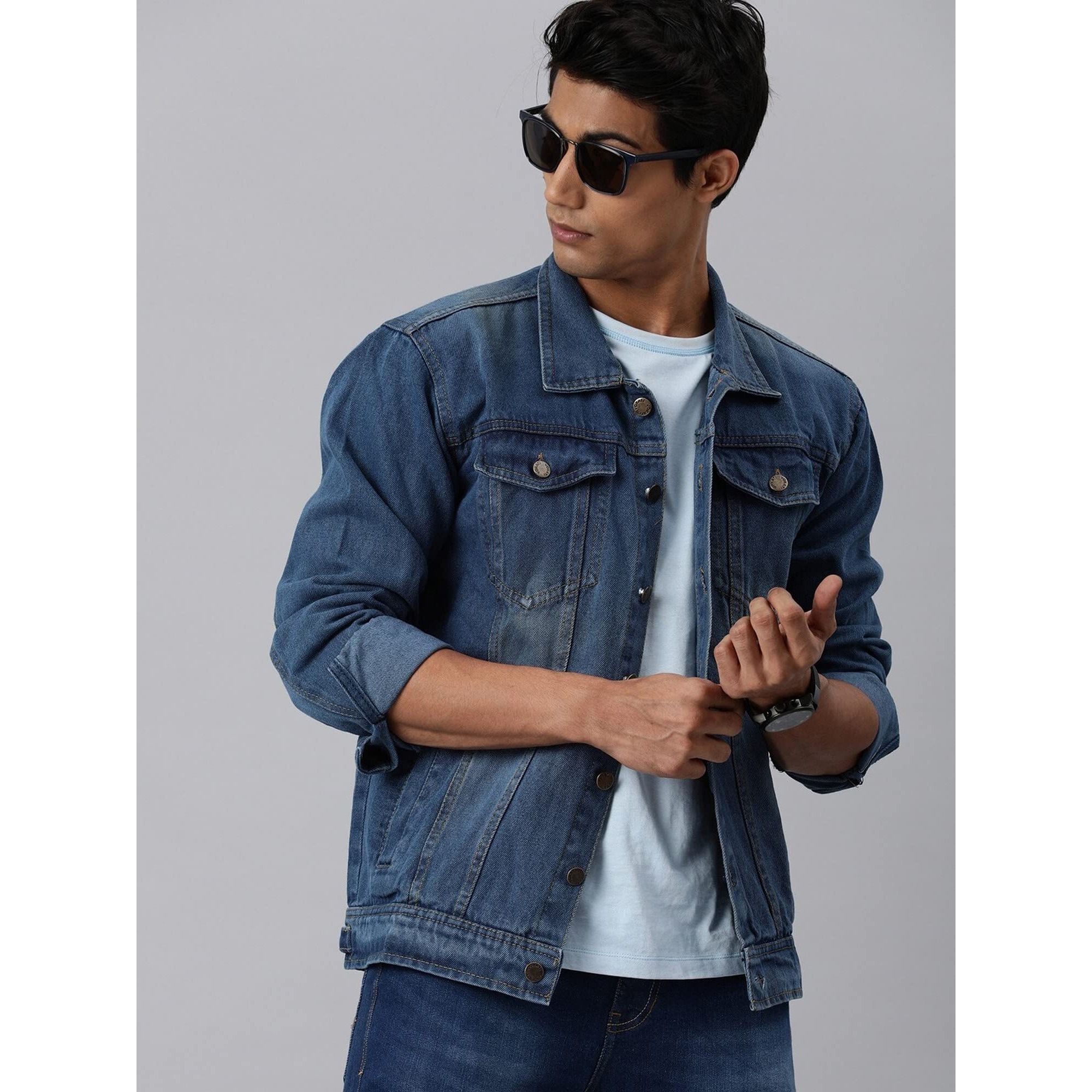 VOXATI Men's Denim Jacket kjt221e-l_Blue_L