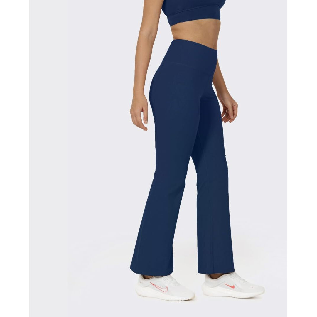 BlissClub Women's The Ultimate Flare Pants Lite| Relaxed Fit High Waist|Ankle Length Pants with Back Pocket