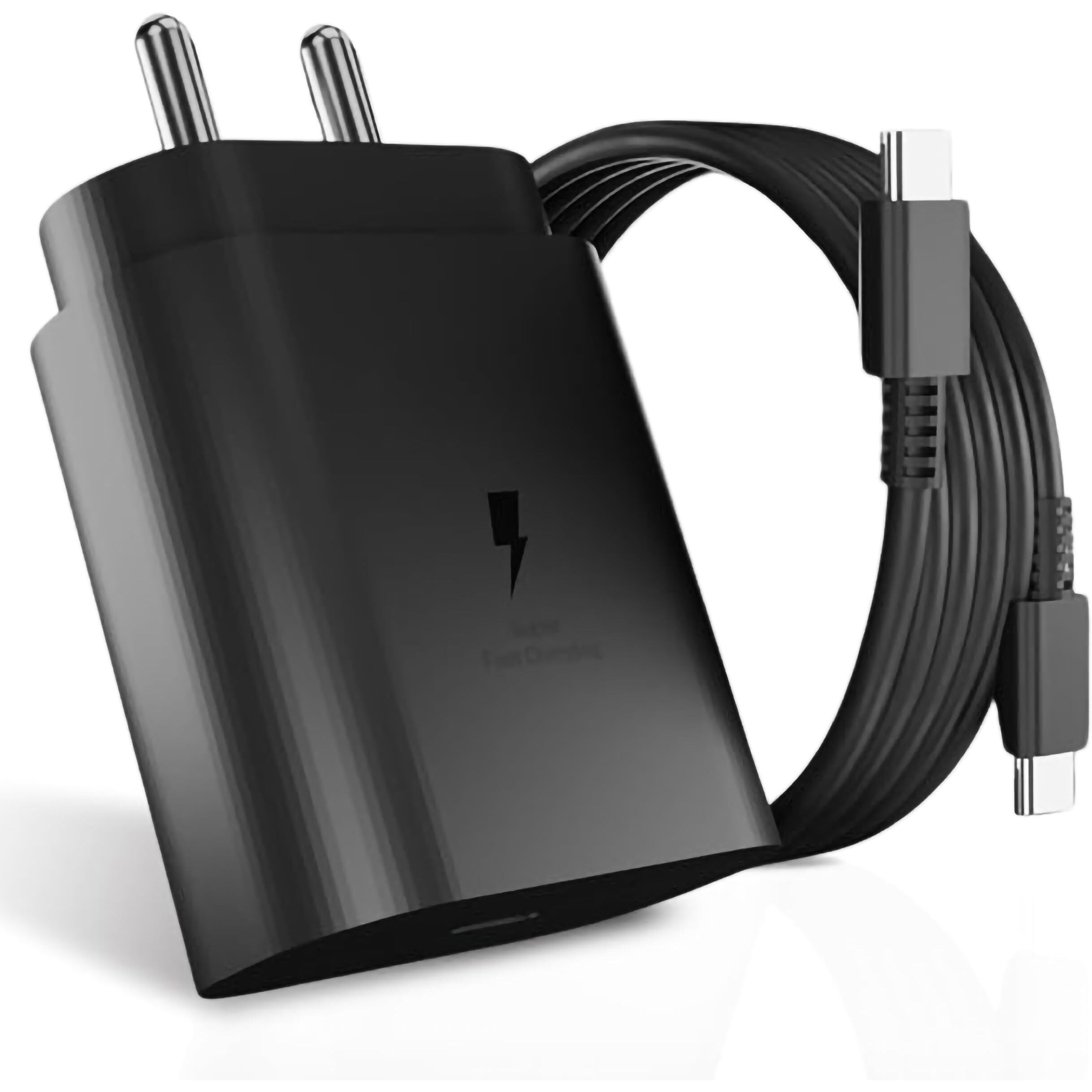 Sounce 25W Type-C Travel Adapter & USB C Cable Combo Mobile Charger Super Fast Charging Adaptor with PD Charging for Samsung Galaxy S24 Ultra S23 S22 S21 fe S20 S20+ M14 5G M34 M54 M53 5g M33 - Black
