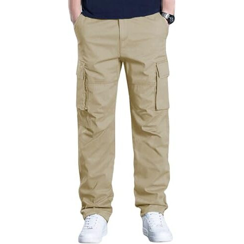 Leriya Fashion Loose Baggy Cargo Pant Trouser for Men (LF-TP-1064_Brown_L)
