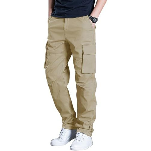 Leriya Fashion Loose Baggy Cargo Pant Trouser for Men (LF-TP-1064_Brown_L)