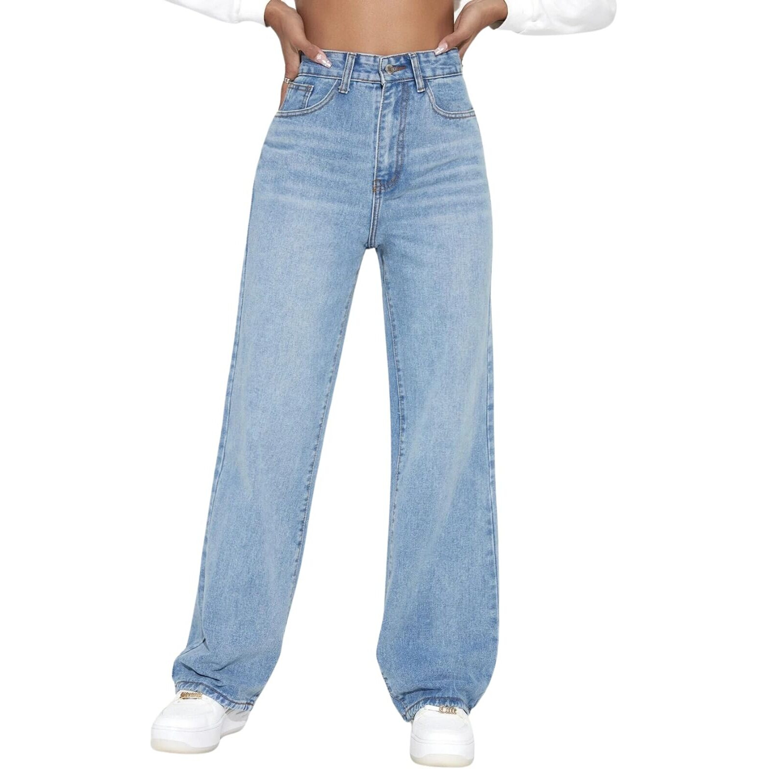 GRECIILOOKS Womens Modern Denim Regular Fit Jeans (Sky, 30)