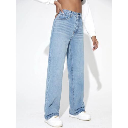 GRECIILOOKS Womens Modern Denim Regular Fit Jeans (Sky, 30)