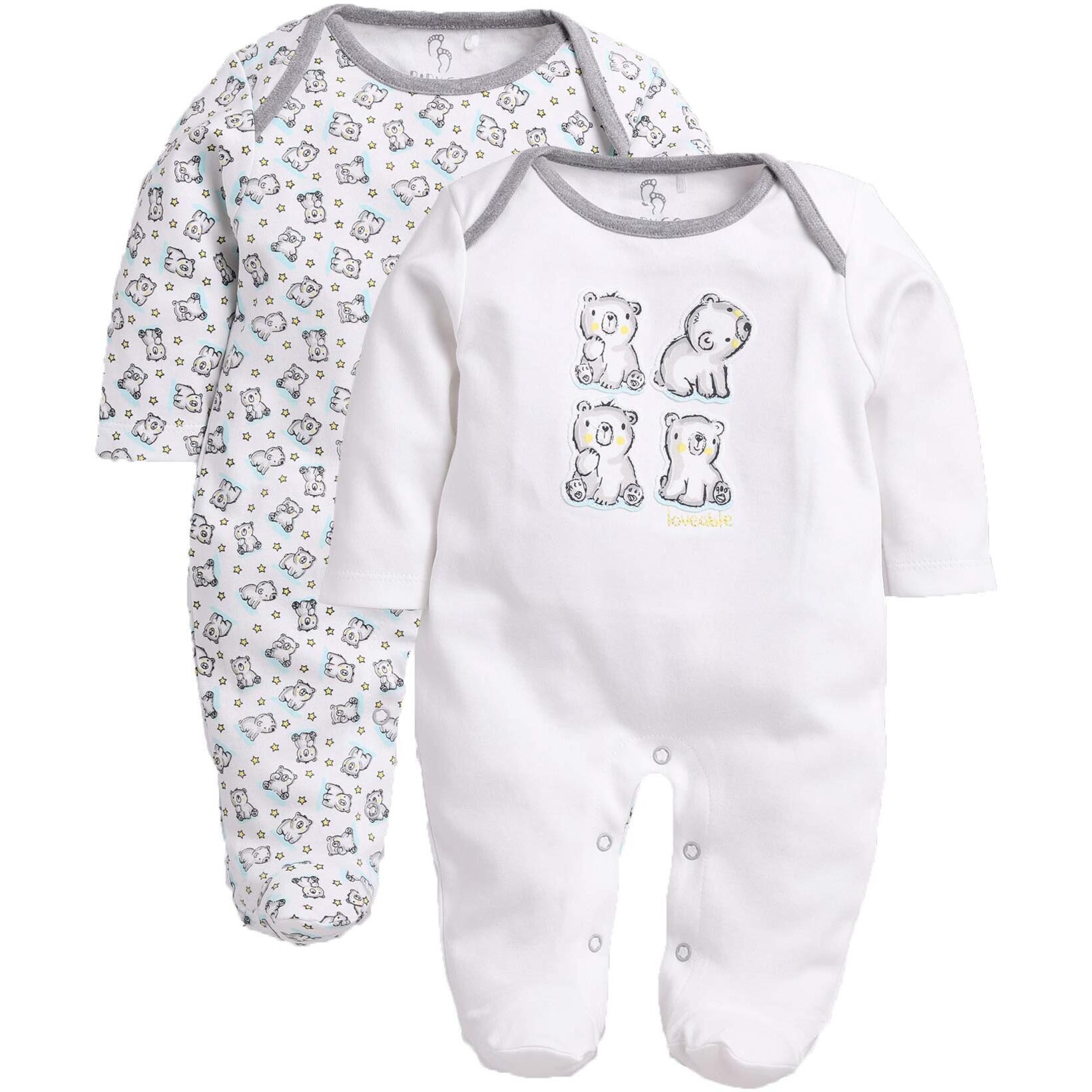 BabyGo Baby Romper 100% Cotton Rompers for New Born Baby|Sleepsuits for Baby Boys & Girls |Onesies| Infant Clothes|MELLANGE| 0-3M| 3-6M| 6-9M| Pack of 2