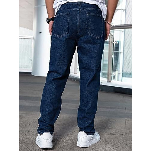 GRECIILOOKS Regular Cargo Pant Baggy Loose Fit | Cotton Jeans for Men (GL-MJ-11_Dark Blue_34)