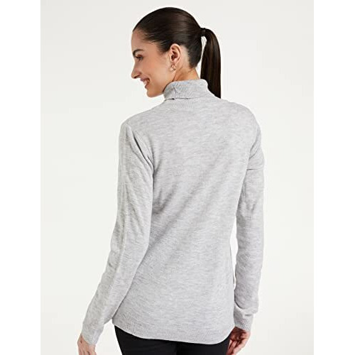 Amazon Brand - Symbol Women's Acrylic High Neck Sweater (SB-AW21SWT-1505_Grey Melange_S_Grey_S)