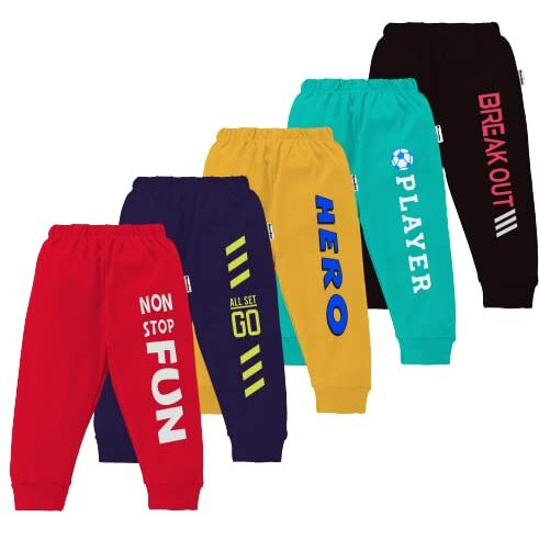 NammaBaby Unisex Cotton Pajama Pants Track Pants - Pack of 5 (3-4 years)