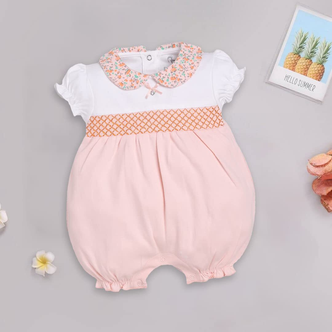 BabyGo Half Sleeves Baby Romper| 100% Cotton Rompers for New Born Baby| Baby Dress | Sleepsuit for Baby Girls| Onesies| 0-3M| 3-6M| 6-9M| 9-12M| Infant Clothes