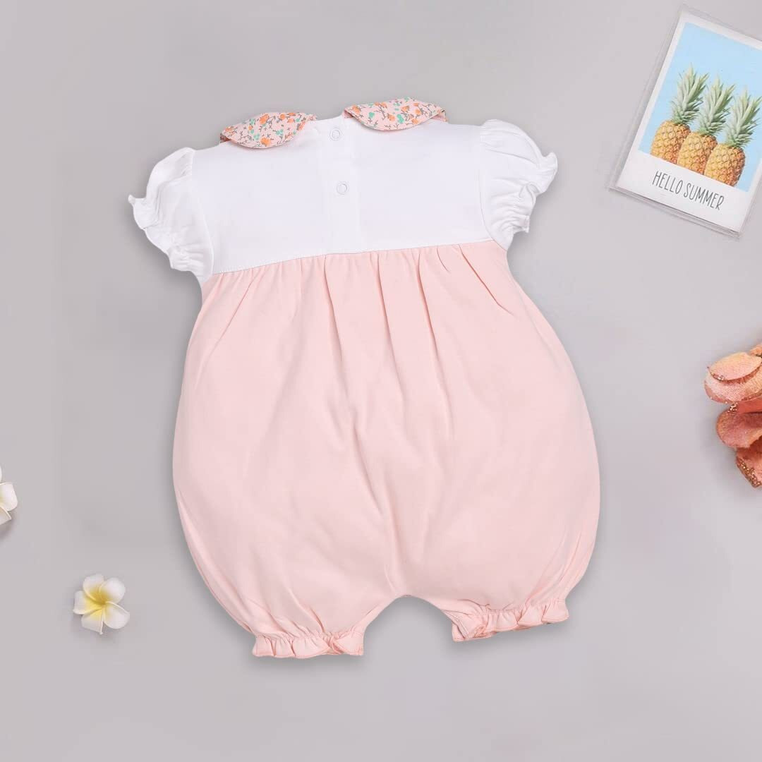 BabyGo Half Sleeves Baby Romper| 100% Cotton Rompers for New Born Baby| Baby Dress | Sleepsuit for Baby Girls| Onesies| 0-3M| 3-6M| 6-9M| 9-12M| Infant Clothes