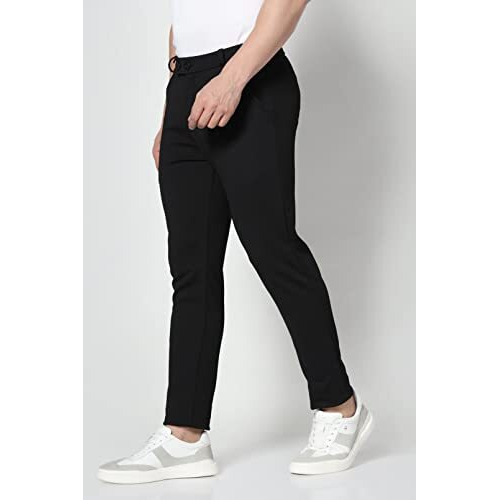 TOPLOT Men's Formal Trousers || Slim Fit Men's Wear Trousers || Stretchable Formal Pant Trousers || Trouser for Men (Formal-5068-Black-34)