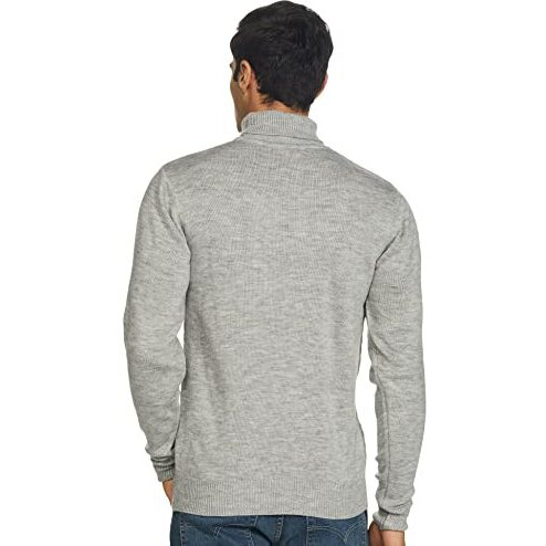 Amazon Brand - Symbol Men's Acrylic Casual Turtle Neck Sweater (Swr-Sy-Aw21-06_Lt Grey_XL)