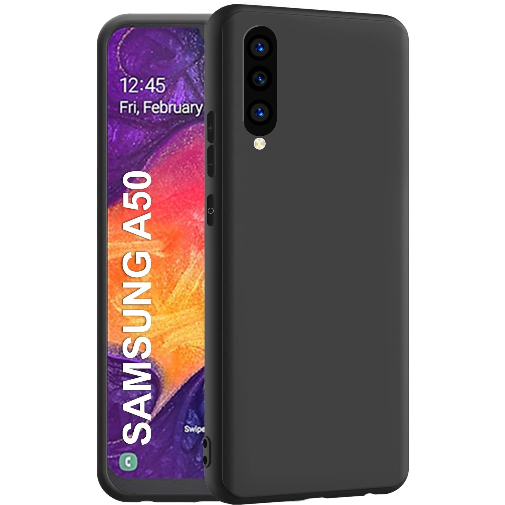 CEDO Samsung Galaxy A50 / A50s / A30s Back Cover | Camera Bump Protection & Ultra Slim | Matte Soft Silicon Shock Proof Rubberised Back Case Cover (Black)