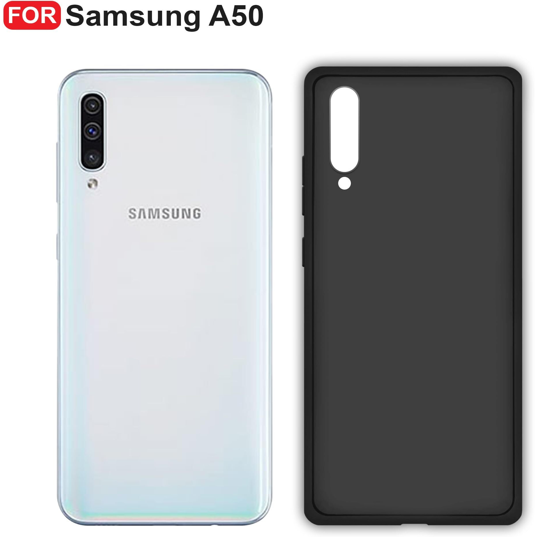 CEDO Samsung Galaxy A50 / A50s / A30s Back Cover | Camera Bump Protection & Ultra Slim | Matte Soft Silicon Shock Proof Rubberised Back Case Cover (Black)