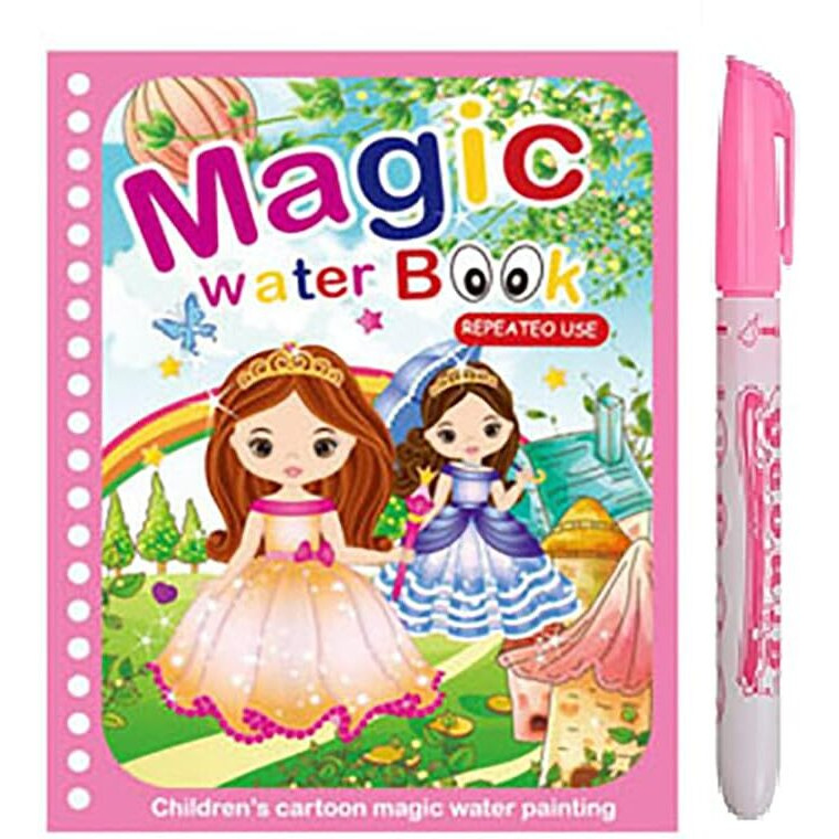 GLUN Water Magic Book, Magic Doodle Pen, Coloring Doodle Drawing Board Games for Kids, Educational Toy for Growing Kids (Theme 15)