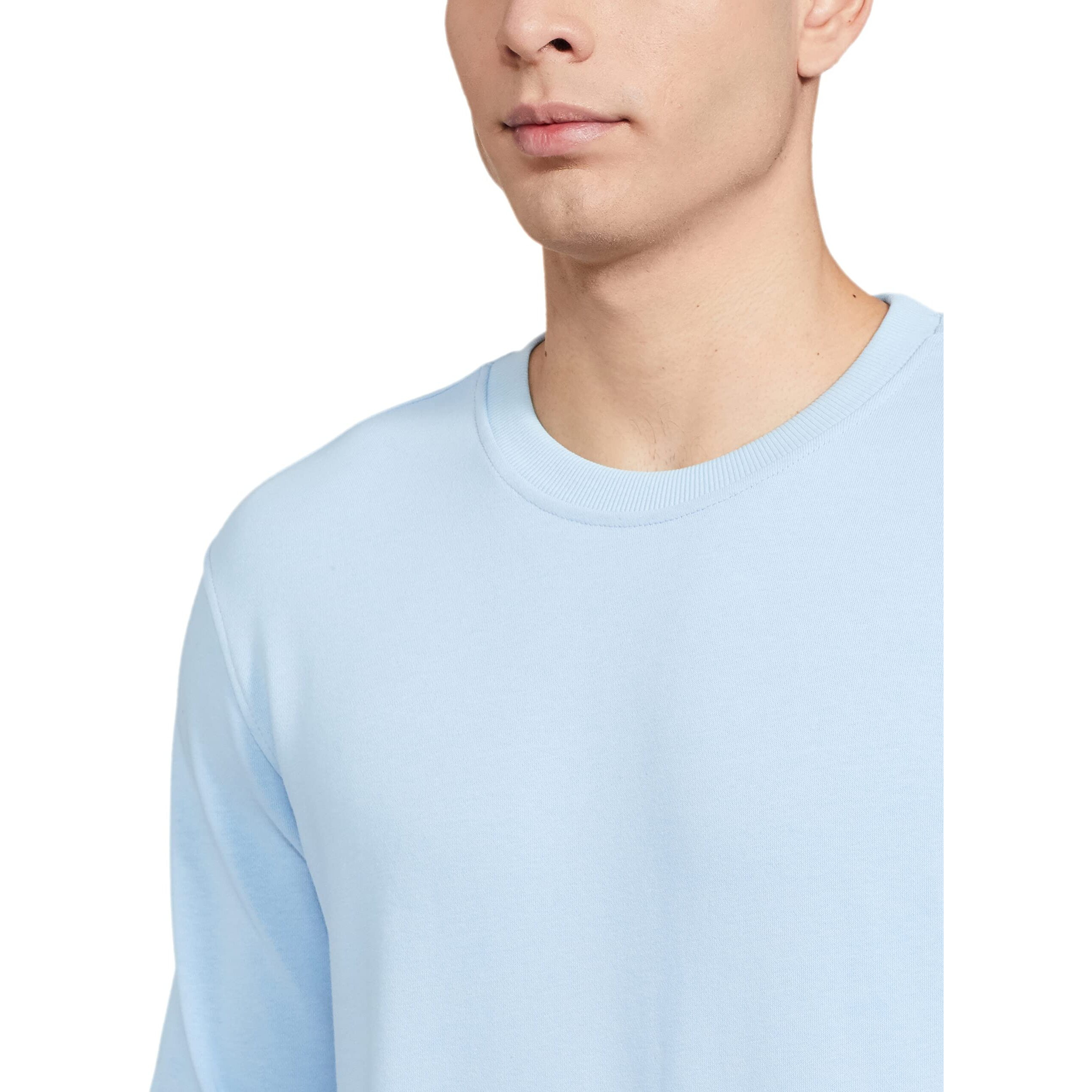 Amazon Brand - Symbol Men's Round Neck Sweatshirt (AW18MNSSW01_Bright Sky_2XL)