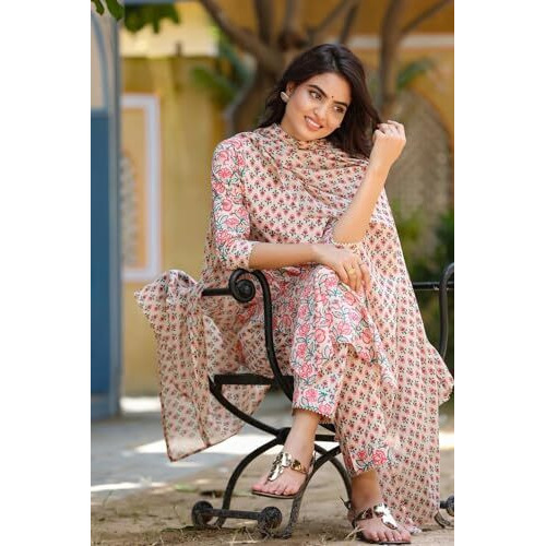 FABNEX kurta set for women | Women Kurta | Women Kurta Sets Kurtis | Women Kurta Pant Set | Women Kurta Pant Set Women Kurti Set with Pant (K-52) (L)