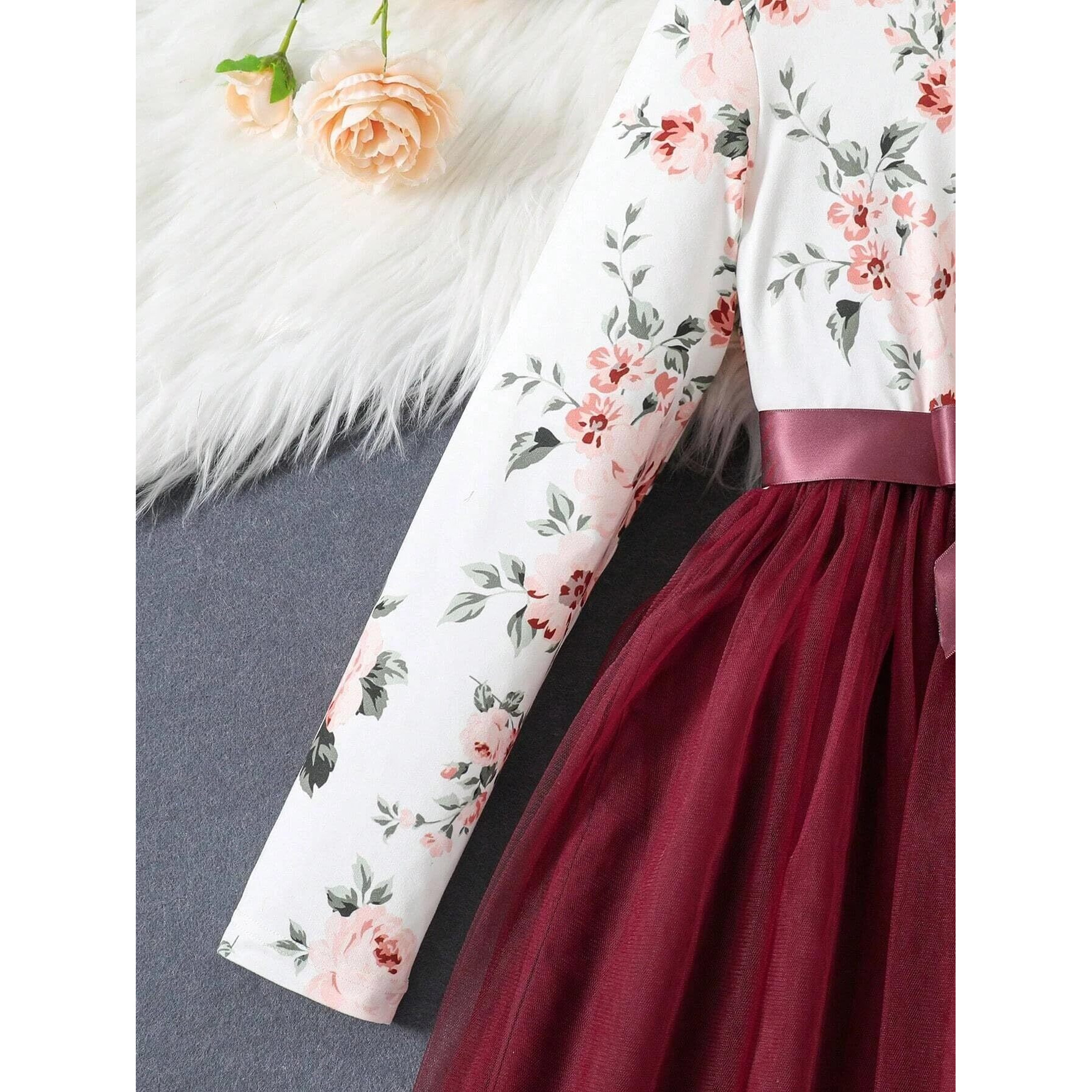 TAGAS Baby-Girl Satin Fit and Flare Knee-Length Dress (KD-96_RED_9 Years-10 Years)