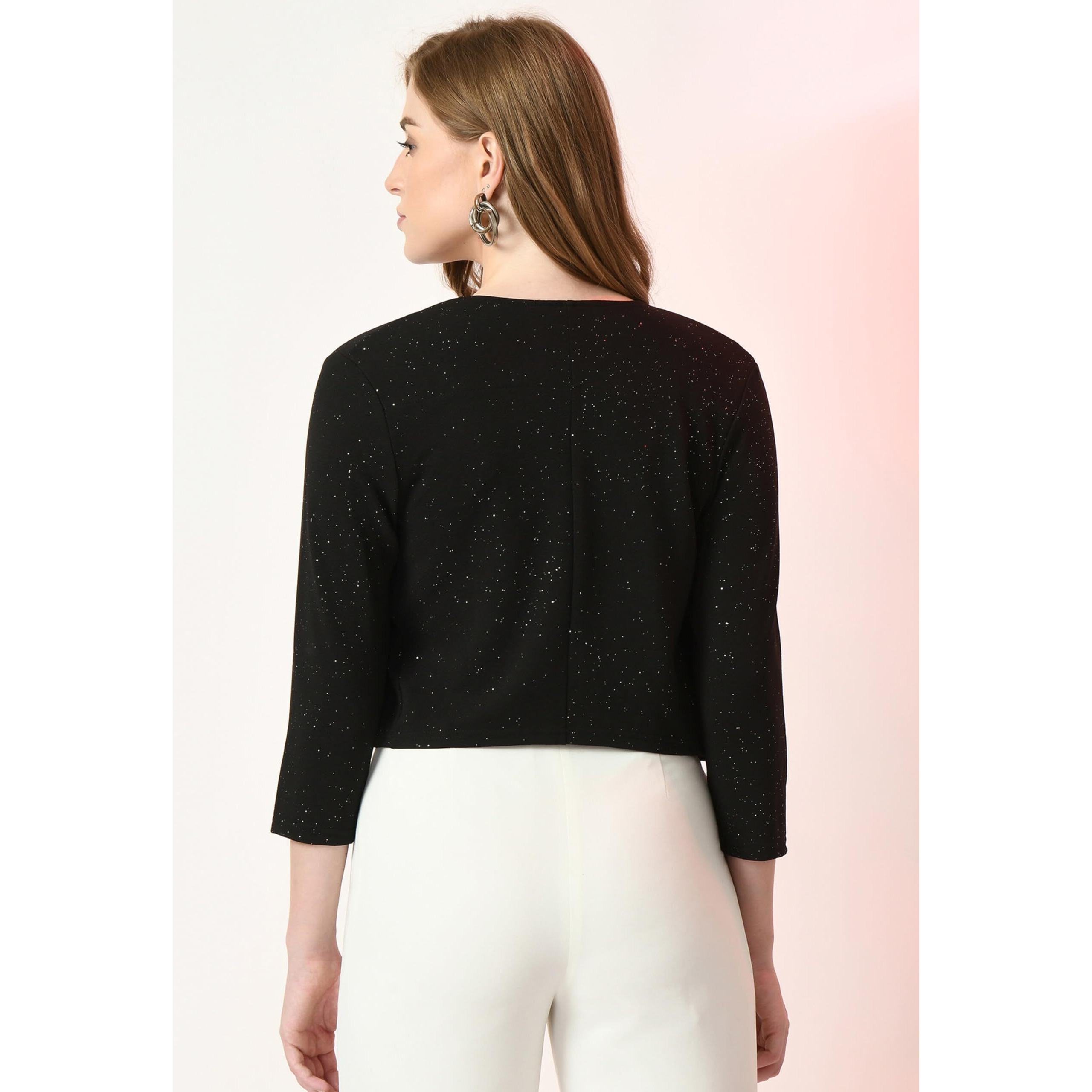 IUGA Women Jacket Style 3/4th Sleeve Black Shrug