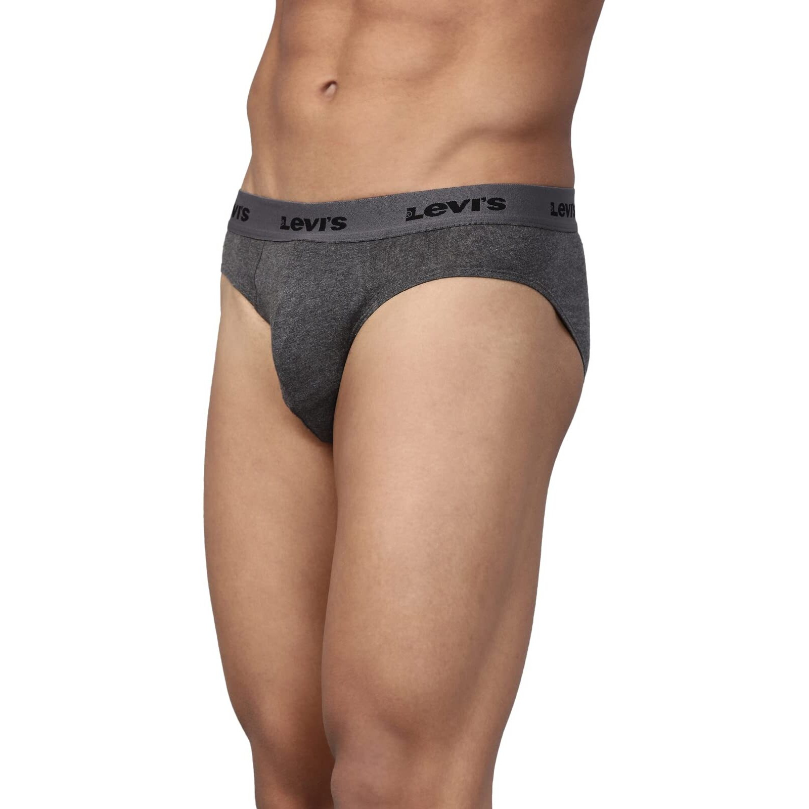 Levis Mens Cotton Modern Regular Fit Solid Brief (Pack of 5) (009-BRIEF-ASST-P5_Assorted_L)