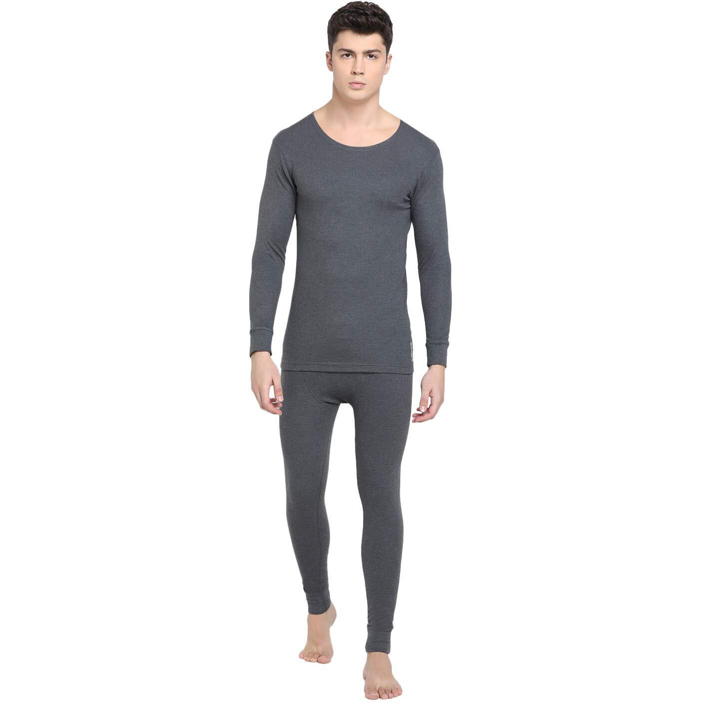 Levis Mens Slim Regular Fit Plain Thermal Bottoom (039-THRML BTM-P1_Charcoal Melange_M)