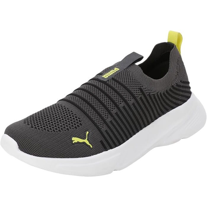 Puma Mens Kardio Slipon Black-Dark Coal-Lime Sheen Sneaker - 11 UK (39713101)