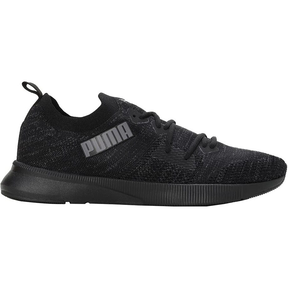 Puma Mens Flyer Runner Engineered Knit Black-Asphalt Running Shoe - 10UK (37999303)