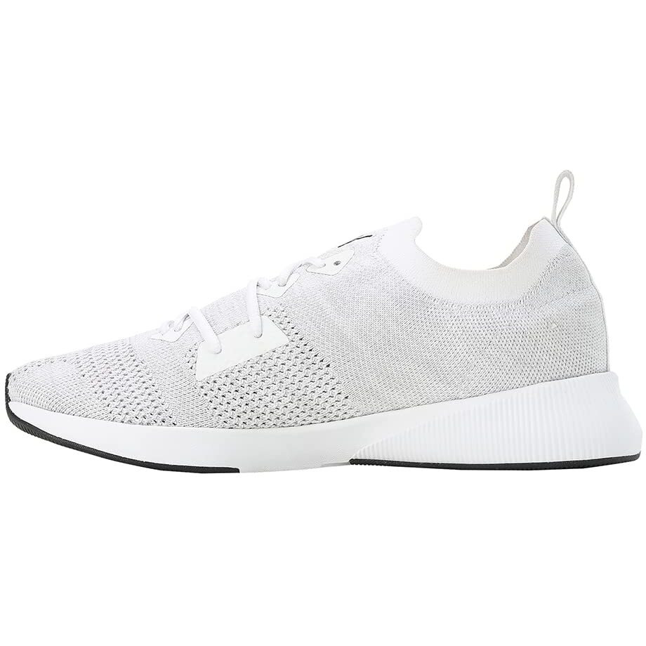 Puma Mens Flyer Runner Engineered Knit White-Cool Mid Gray-Black Running Shoe - 11UK (37999301)