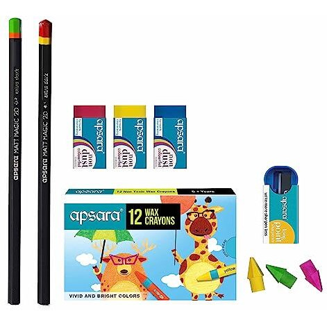 Apsara Joy Kit | A Complete Collection of Stationery Kit| An ideal option for gifting & personal use |All Stationery Kit use for Exam & Daily perpose | Ideal Gift Pack | Back to School Kit | Pack of 1