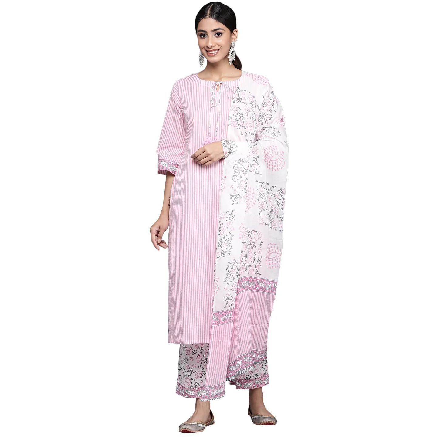 Libas Women's Cotton Kurta Sets (34386_Pink