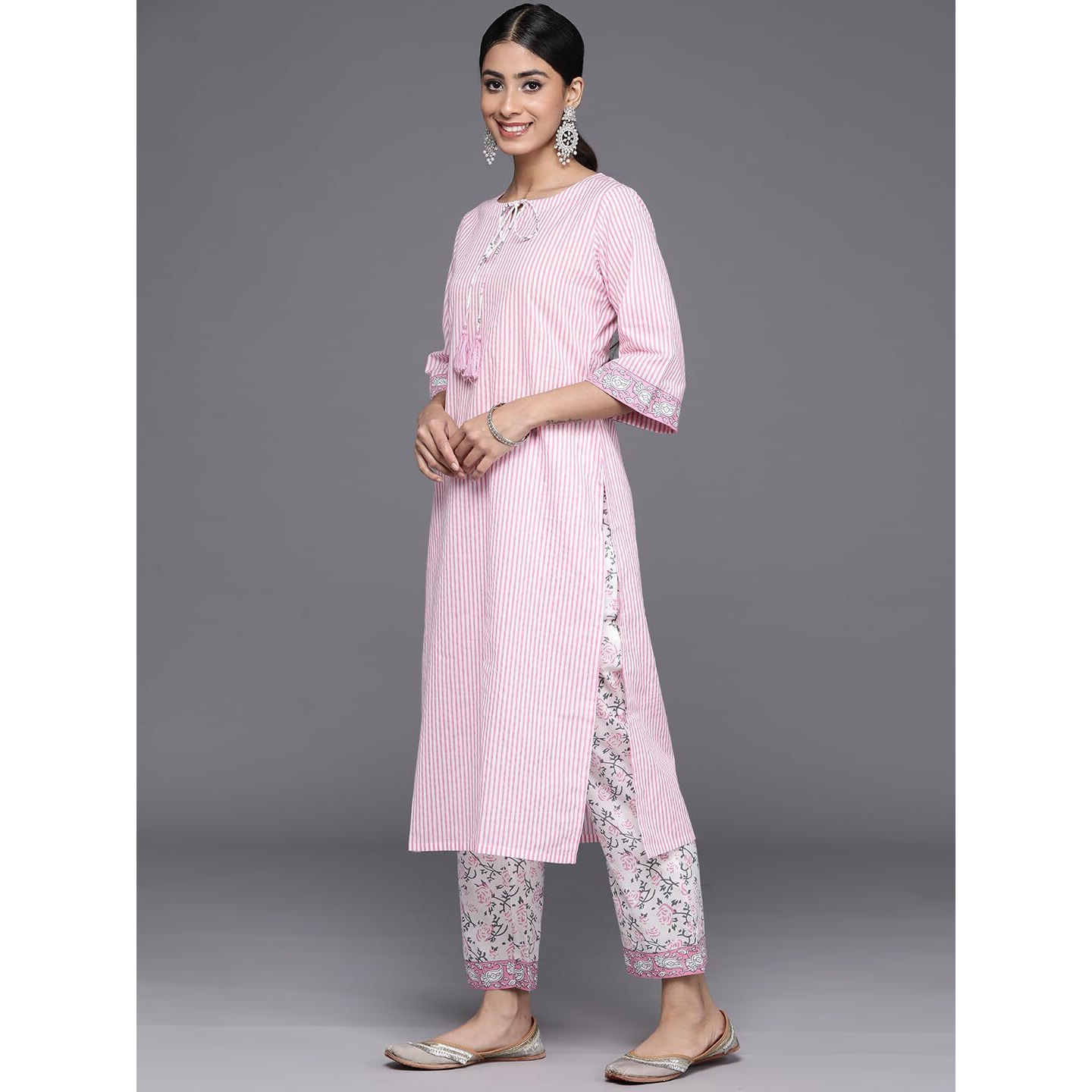 Libas Women's Cotton Kurta Sets (34386_Pink
