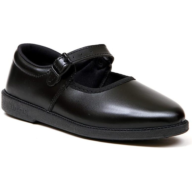 Liberty Girls Black School Shoes