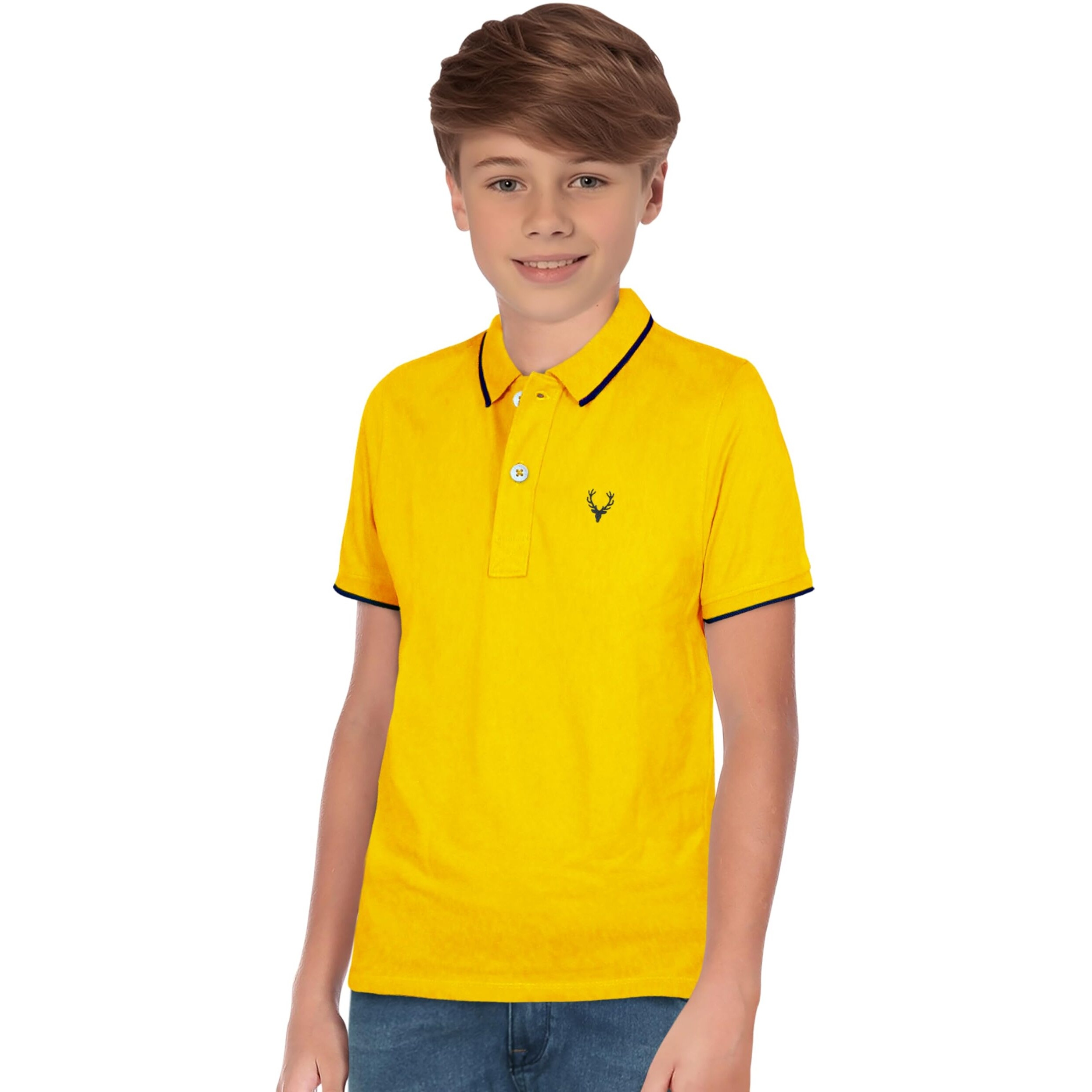 Allen Solly Junior Boy's Polo (ABKPCRGFL24667_Yellow Ochre_14)