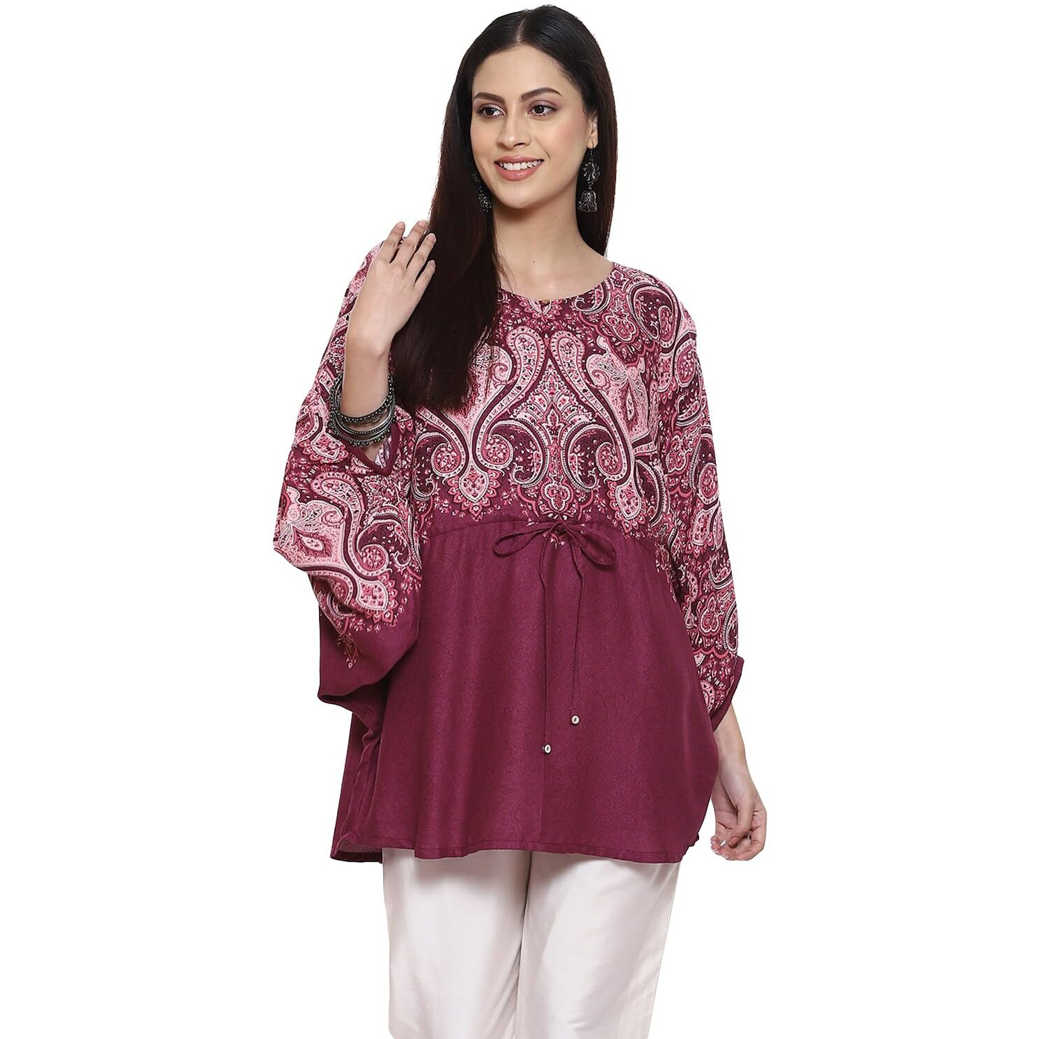 BIBA Women Printed Straight Mix and Match(Tops & T19702_BERY_36)