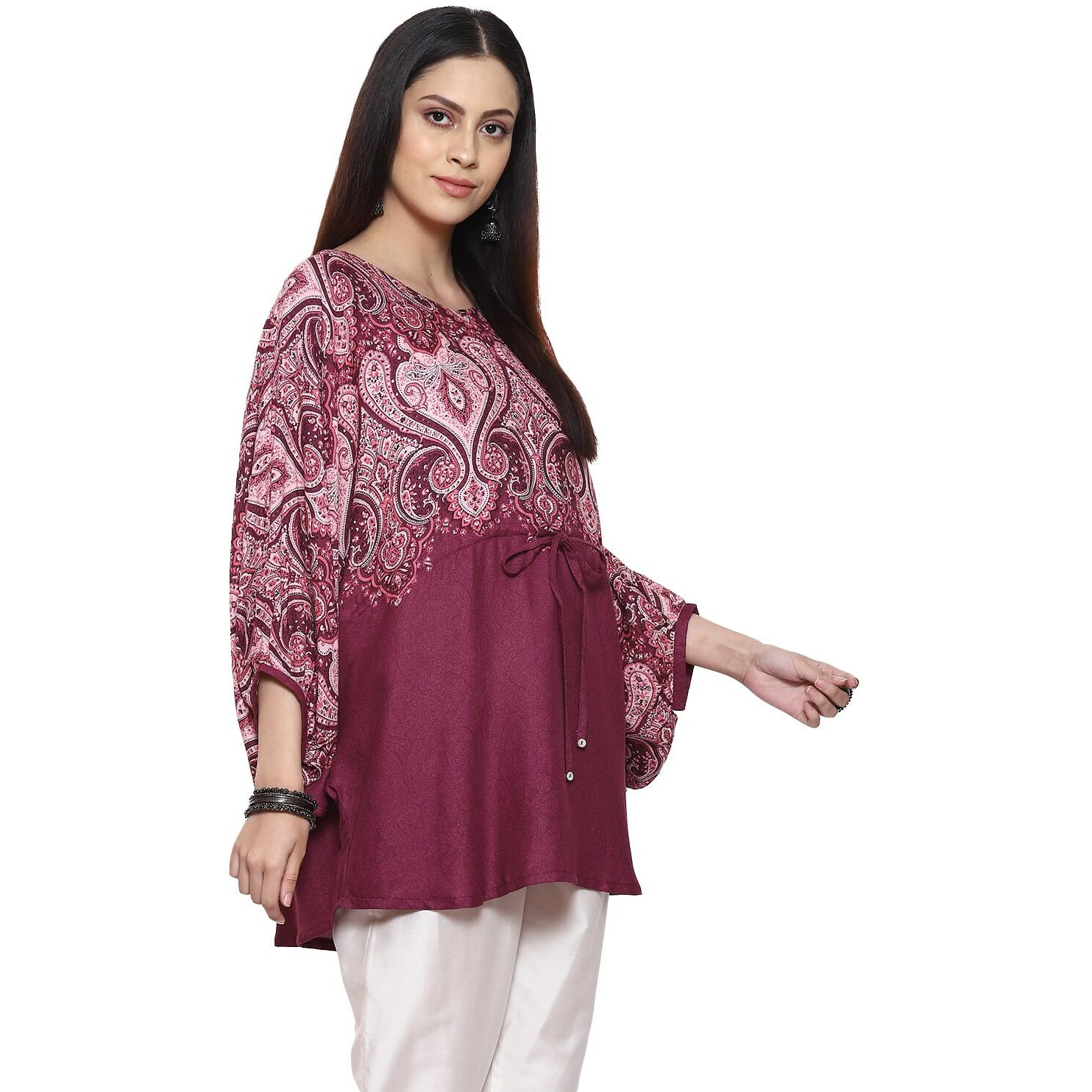 BIBA Women Printed Straight Mix and Match(Tops & T19702_BERY_36)