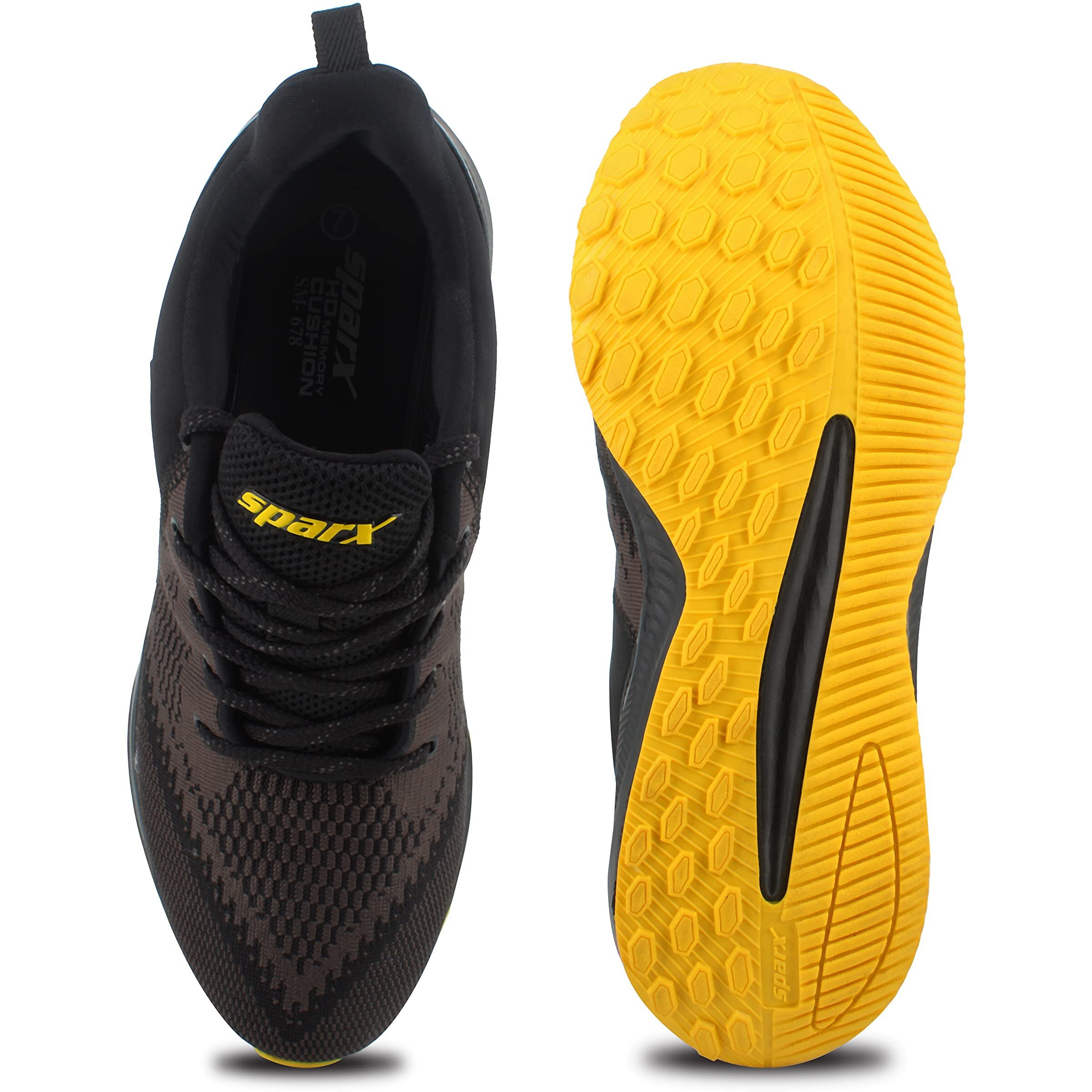 SPARX Mens SM 678 | Enhanced Durability & Soft Cushion | Black Running Shoe - 9 UK (SM 678)