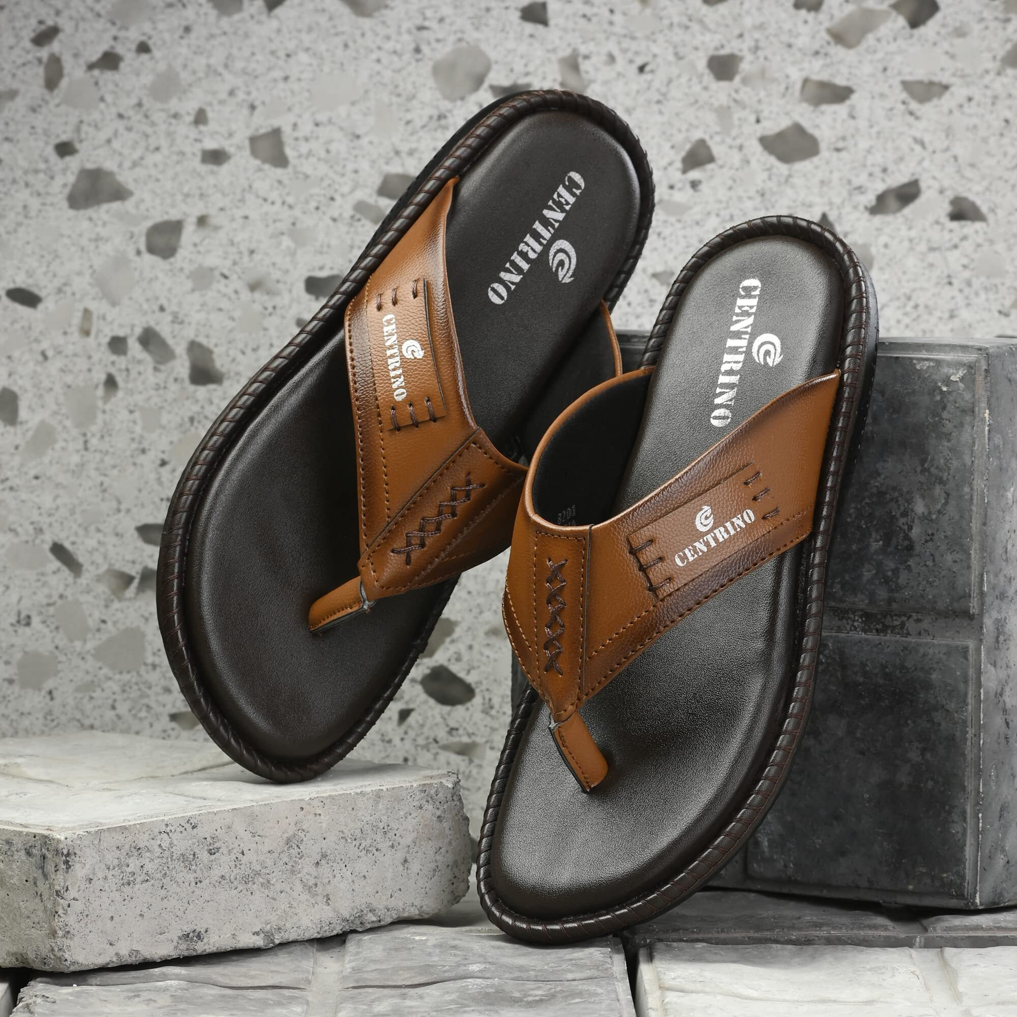 Centrino Mens 8201 Beige Slippers_8 UK (8201-4)