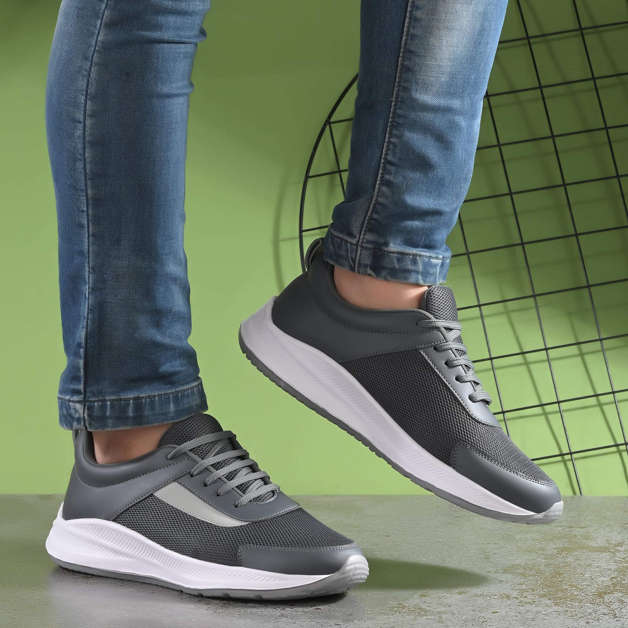 Centrino Casual Shoe for Men | Cushioned Insole Provide Comfort| Stylish Sneaker Shoe | Lace-Up Design | Perfect for Casual Outfits for Boys & Men 6821-8 Grey