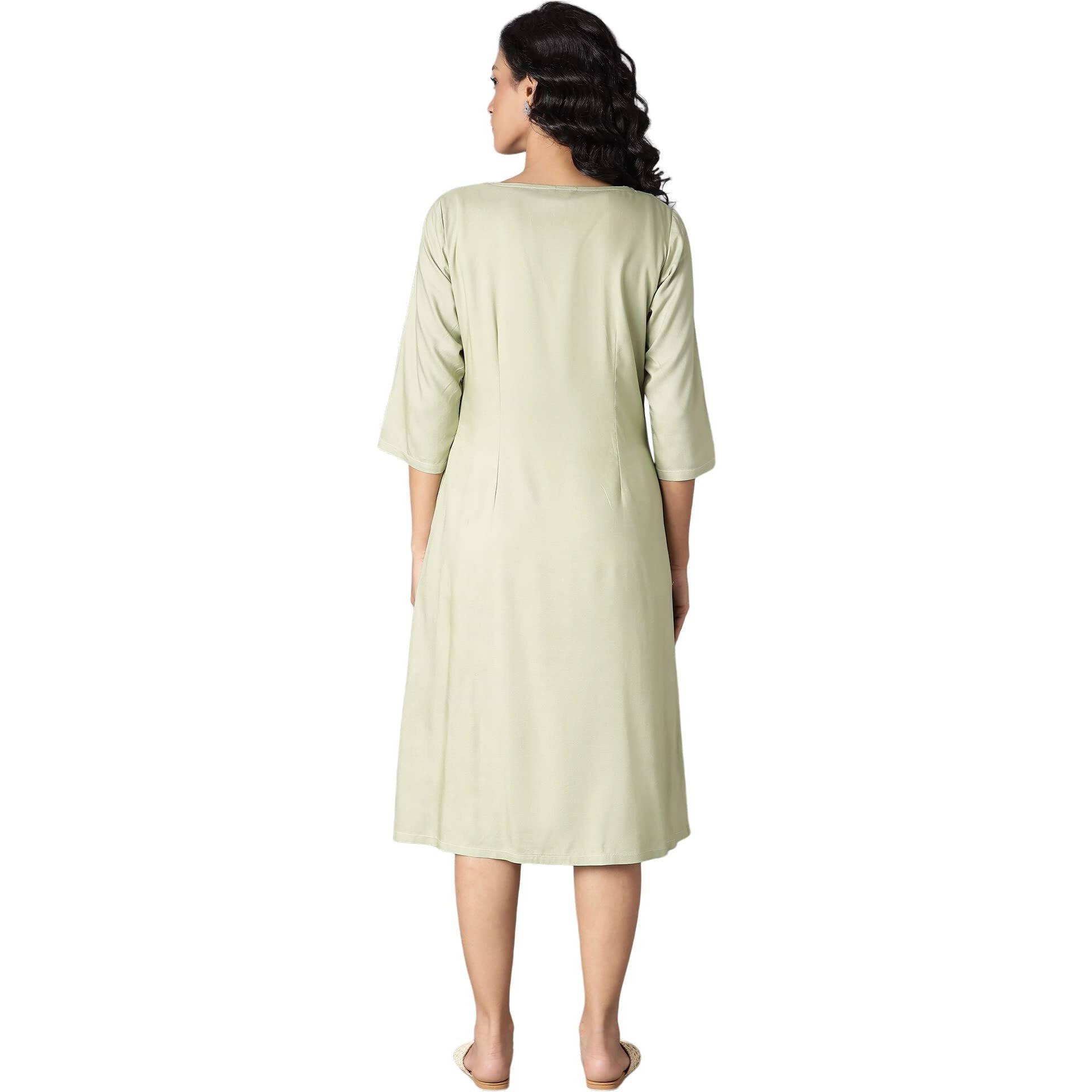 W for Woman Laurel Green A-line Kurta_22FEW17332-312251_L