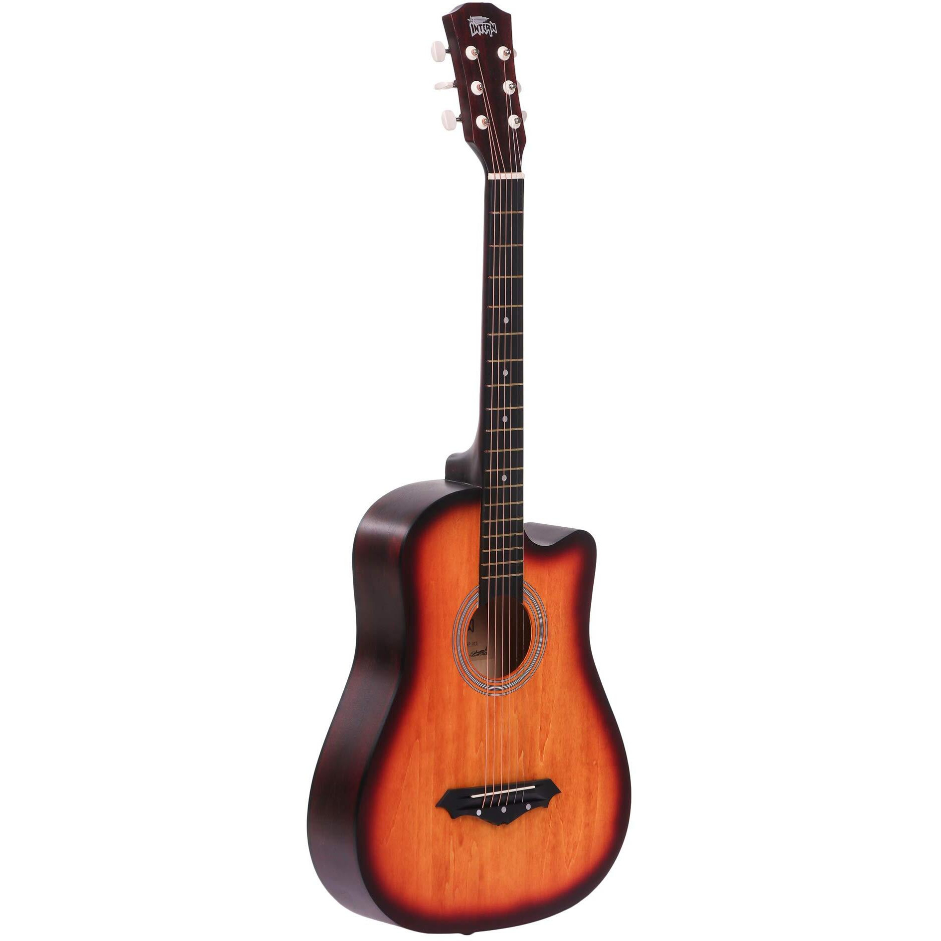 Intern Int-38c Sunburst Linden Wood Acoustic Guitar Kit with Carry Bag and Picks