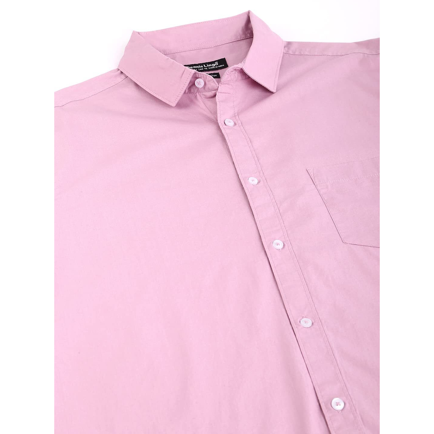 Dennis Lingo Men's Solid Slim Fit Casual Shirt (AZ301_MAUVE_S)