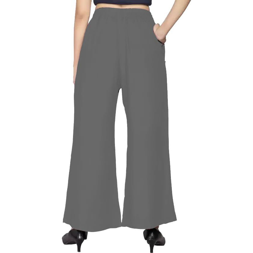 BENKILS Women's Cotton Reyon Regular Fit Palazzo Pants - Available Size - M, L, XL, 2XL, 3XL,4XL (XL, Grey)