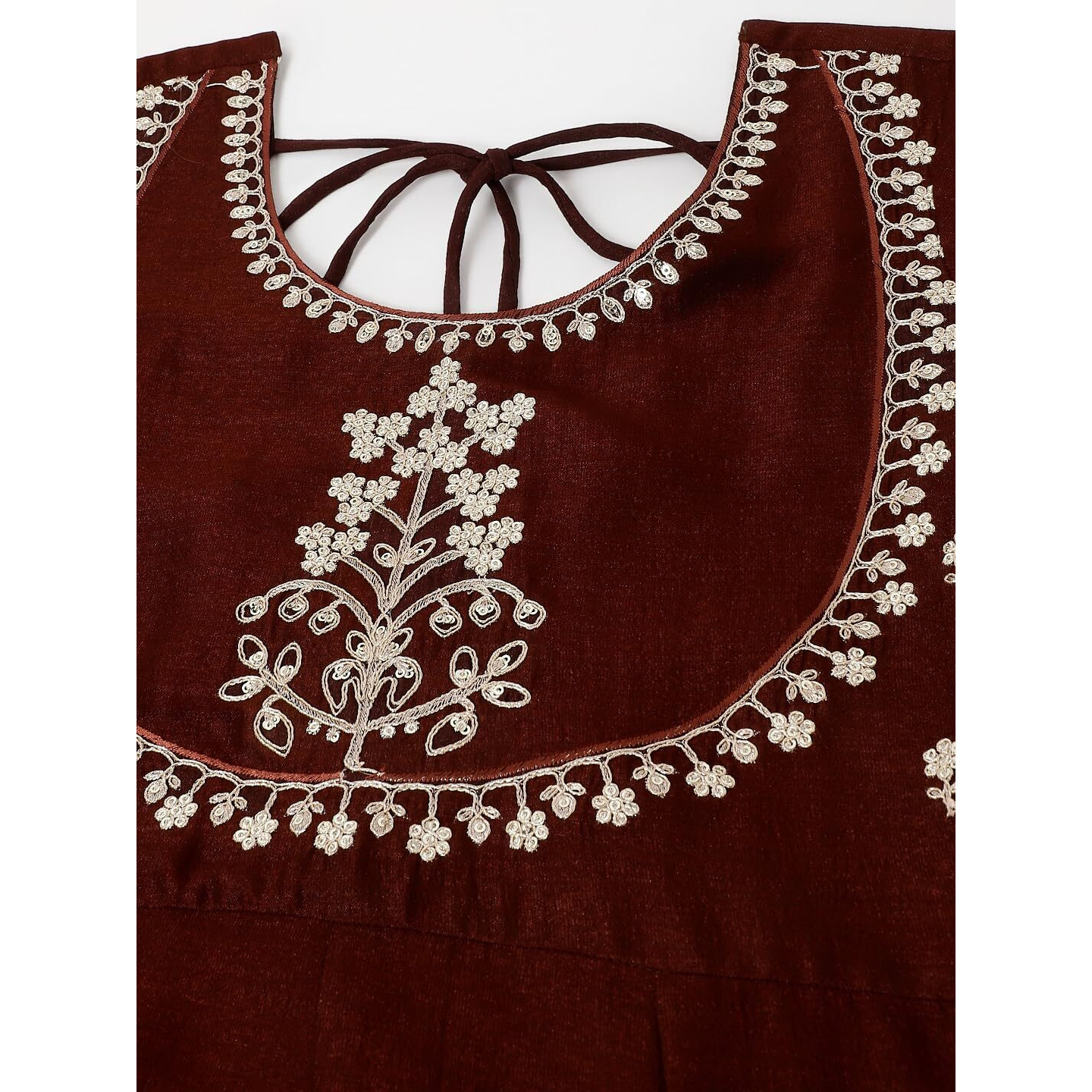 J TURRITOPSIS Women's Silk Kurta & Pant with Dupatta Set (417-04-XXL_Coffee)