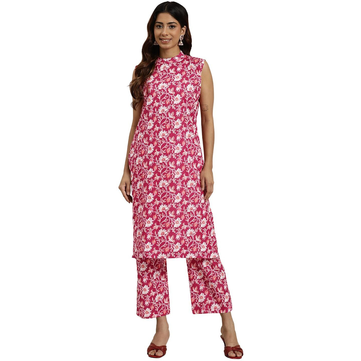 Shiv Textiles Cotton Printed Kurta Set For Women.(KP-208-Maroon-2XL)