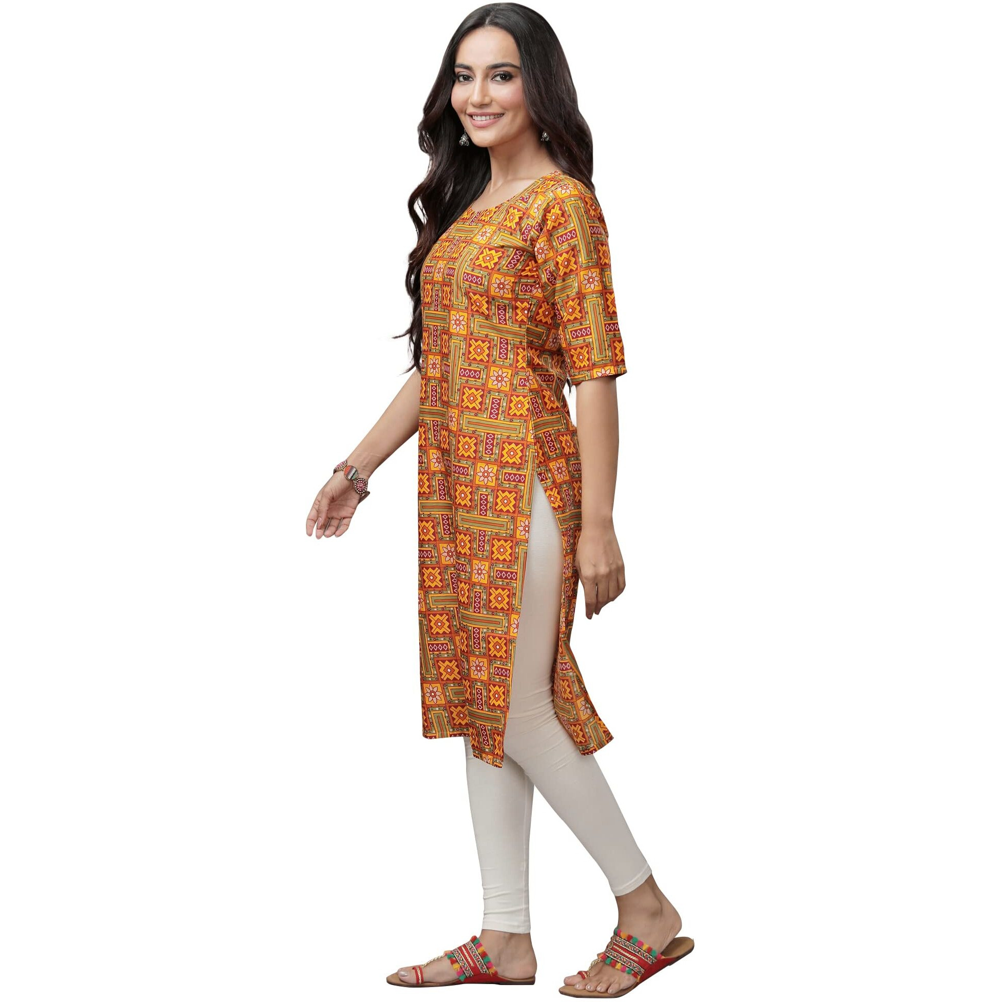 Pinkmint Women's Digital Printed Straight Kurta[Surbhi-530333-S]
