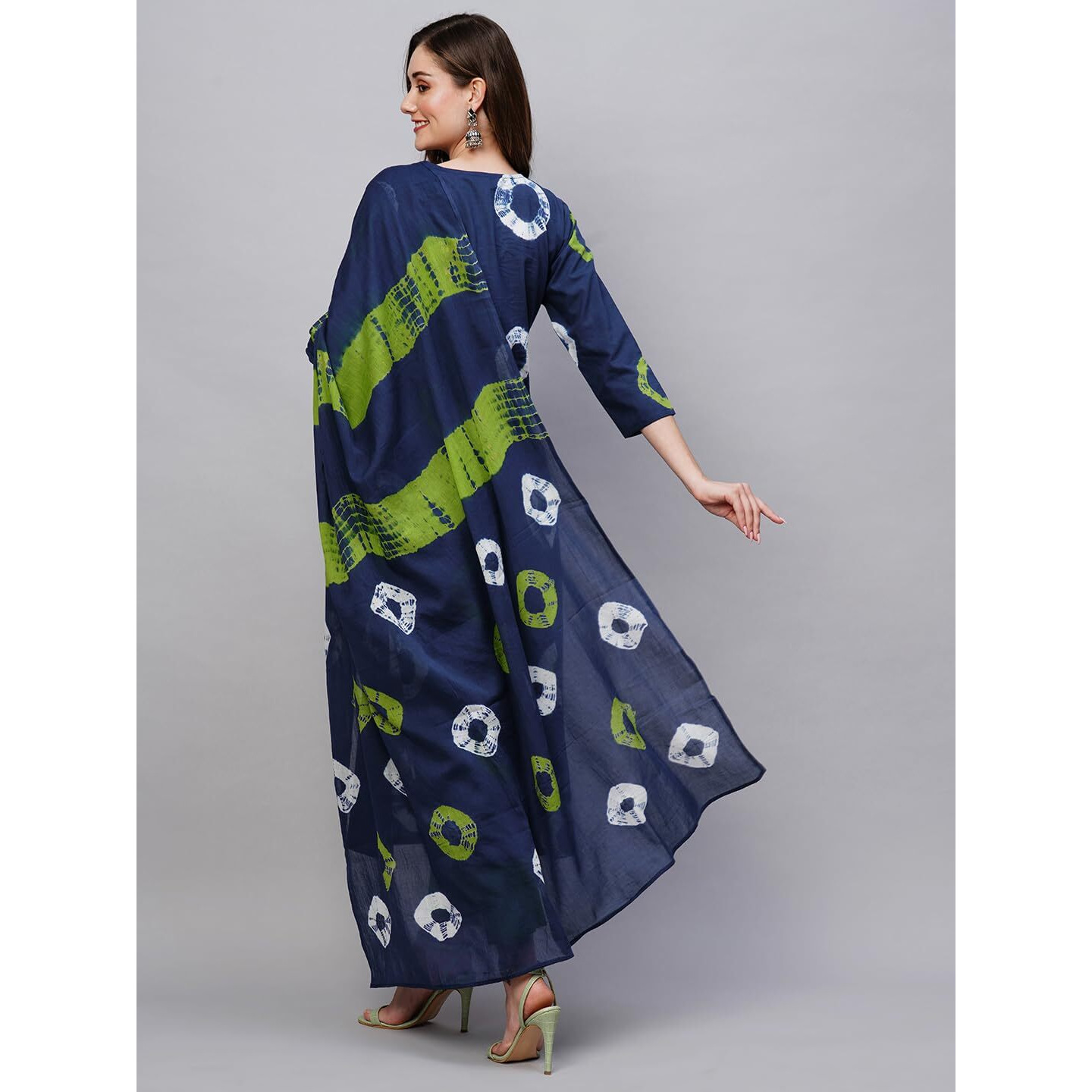 GoSriKi Women's Rayon Blend Straight Printed Kurta with Pant & Dupatta (Sumitra Blue-GS_S_Blue_Small)