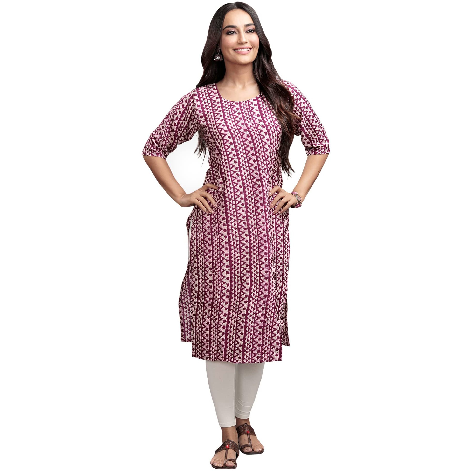 Pinkmint Women's Digital Printed Straight Kurta[Surbhi-530347-XL]