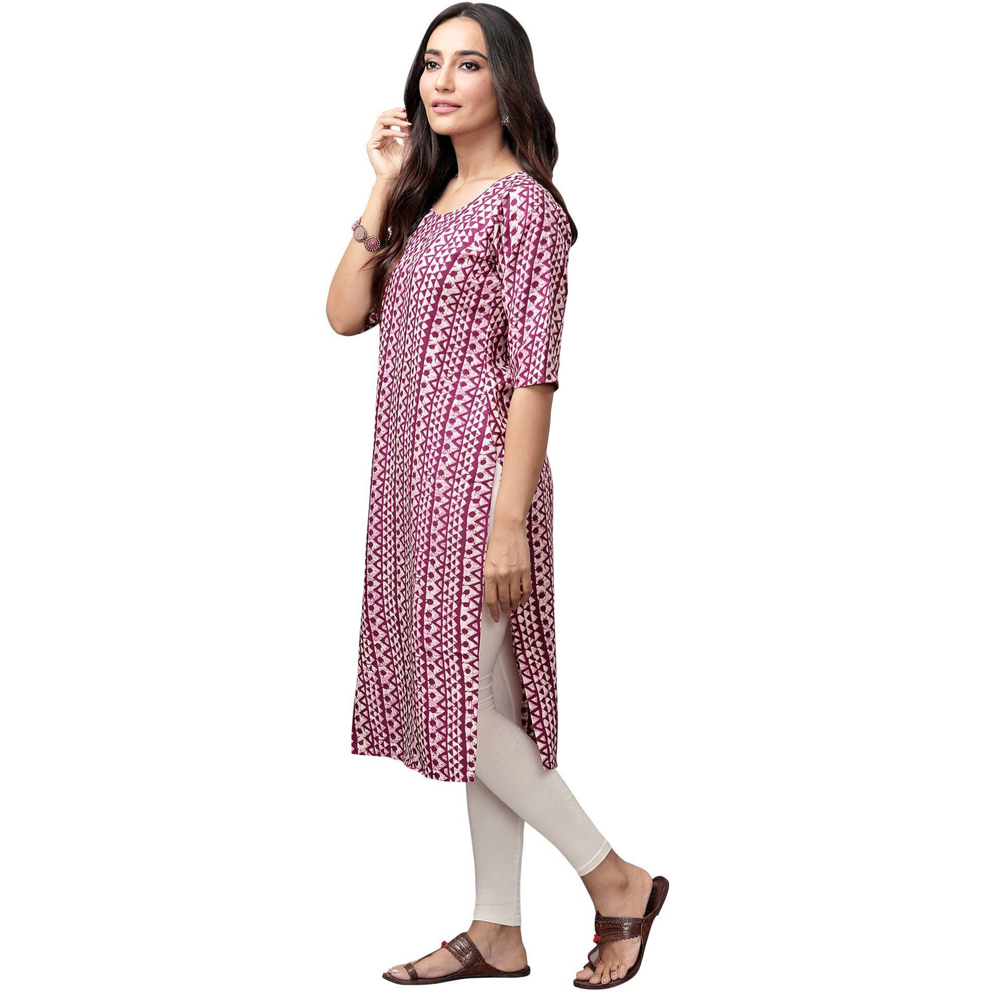 Pinkmint Women's Digital Printed Straight Kurta[Surbhi-530347-XL]