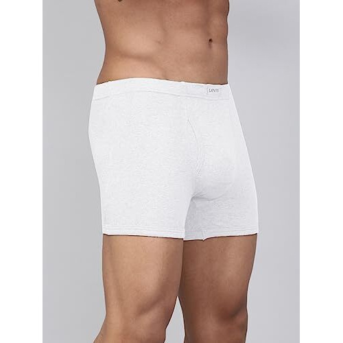 Levis Mens Cotton Style 010 Comfort Regular Fit Solid Boxer (Pack of 2) (010-BOXER Brief WHT-P2_White_XL)