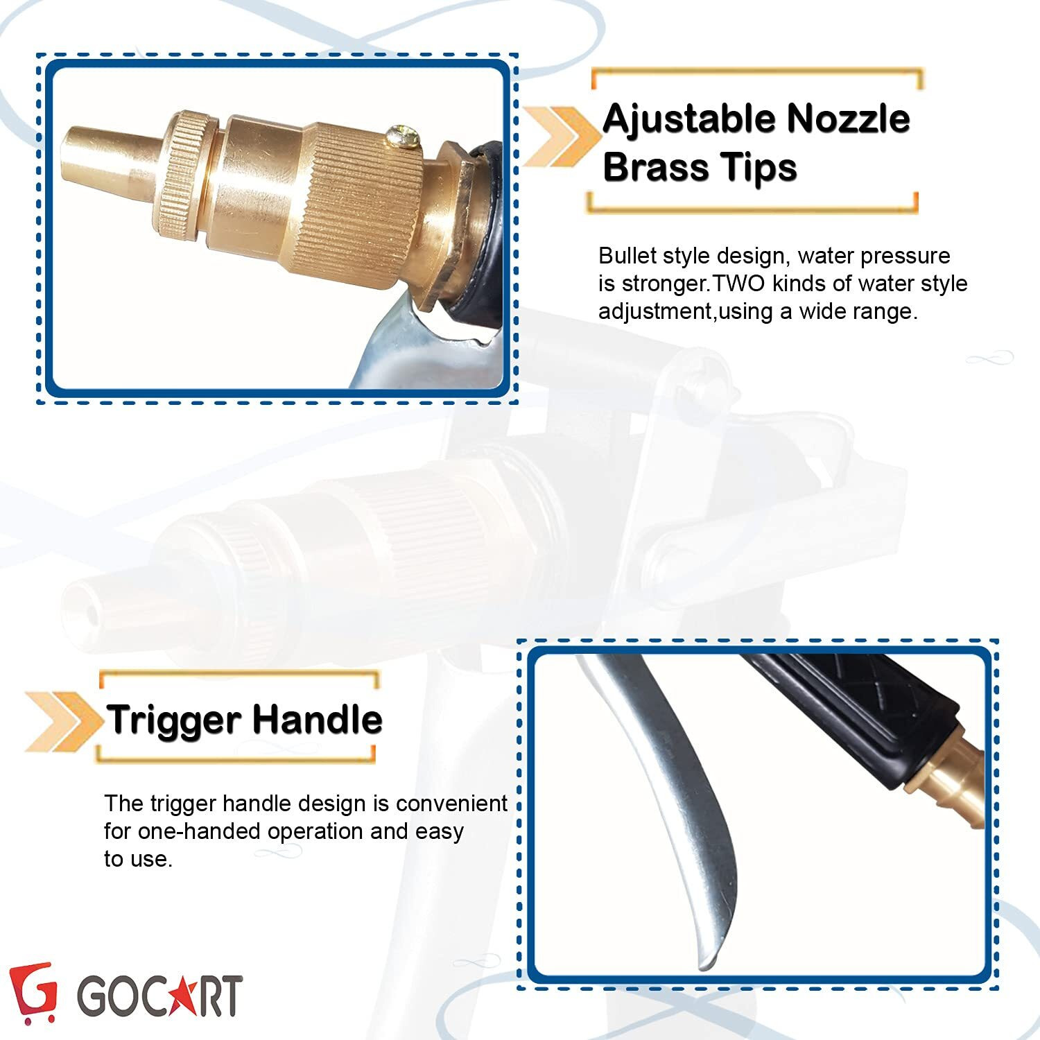 GOCART WITH G LOGO Metal Trigger Brass Nozzle Water Spray Gun