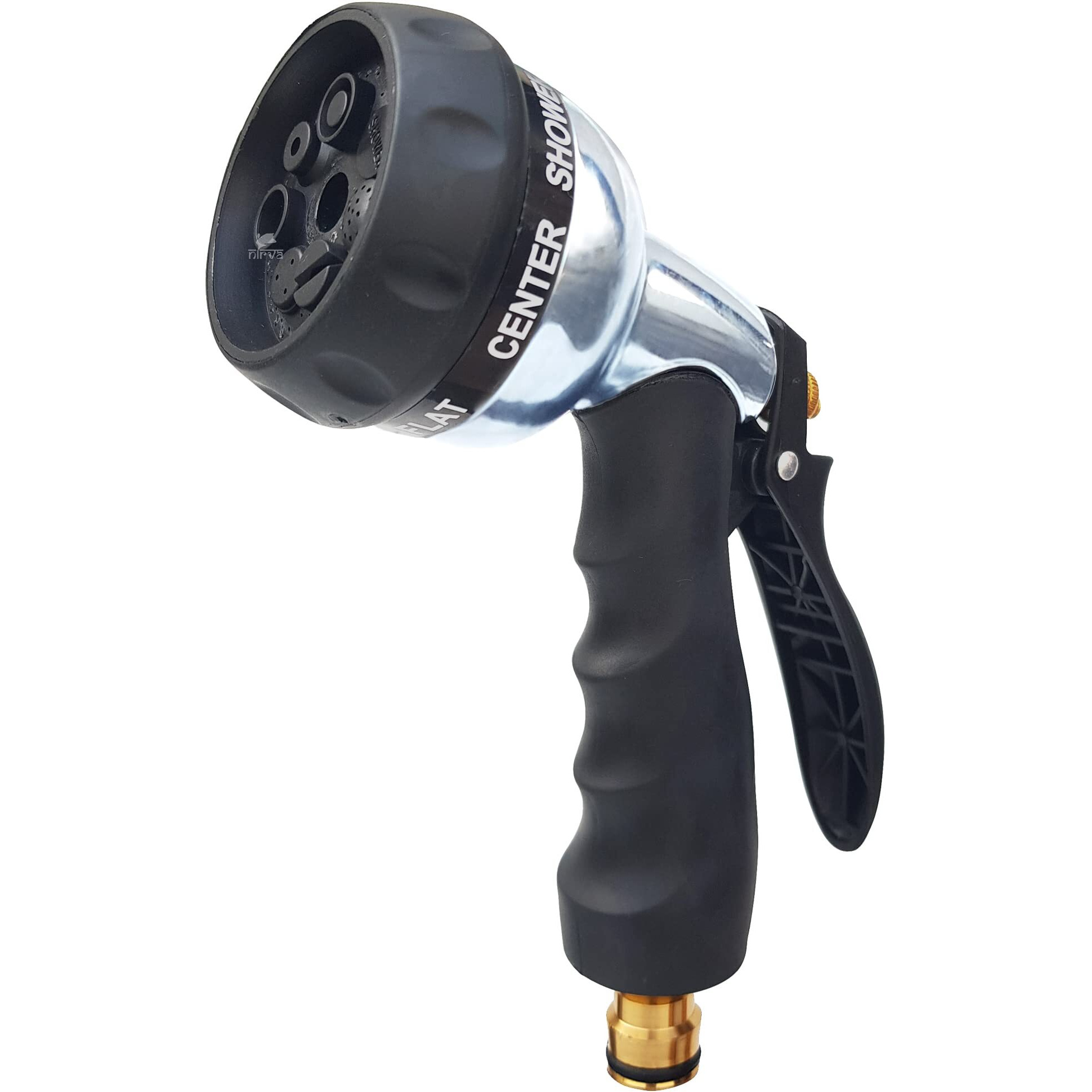 NIRVA WITH DEVICE OF WOMEN PICTURE Water Spray with 8 Mode Sprinkle High-Performance Water Spray Gun for Gardening and Washing Car (Silver)